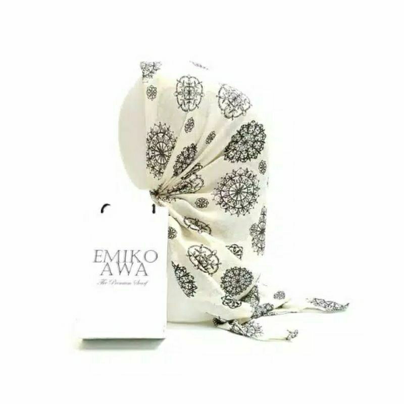 EMIKOAWA exclusive limited edition kicir bw hijab segi empat / hijab / kerudung / pashmina / syal / 