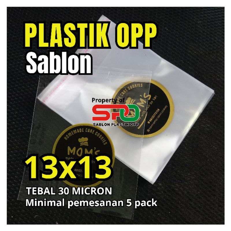 

Plastik OPP TEBAL 13x13 (100 pcs) Sablon 1 & 2 warna