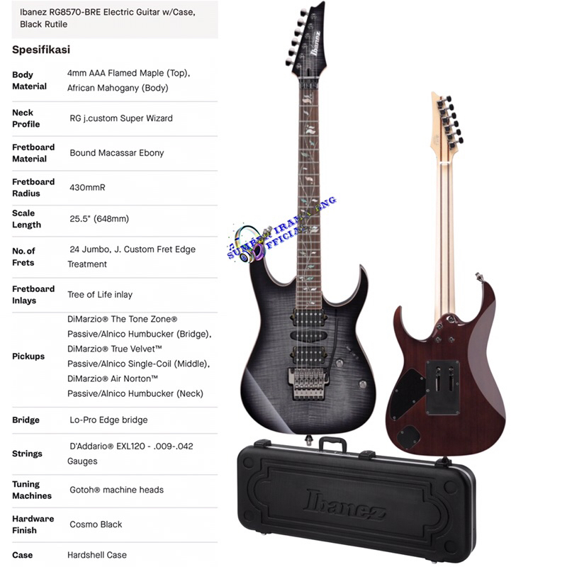 IBANEZ RG8570 J CUSTOM ELECTRIC GUITAR w/ CASE - MADE IN JAPAN