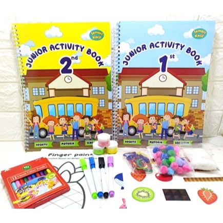 JUNIOR ACTIVITY BOOK / BUKU belajar menulis wipe and clean / Aktivitas anak PAUD / AKTIVITAS meronce