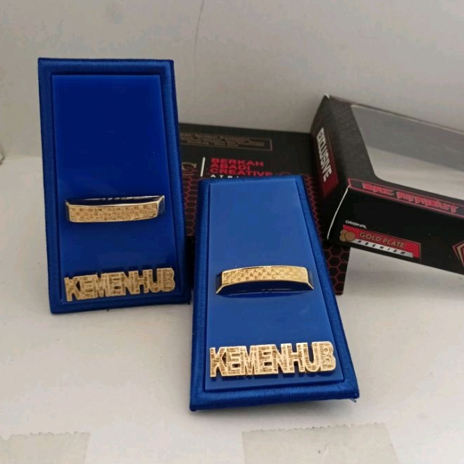 Pangkat pdh Kemenhub 3A kain akrilik Lis biru