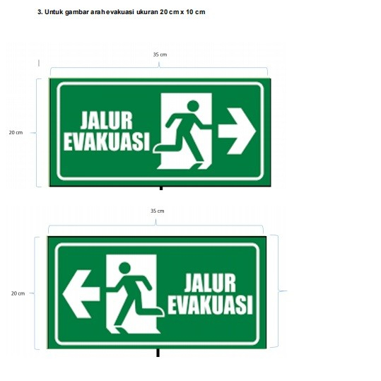 

Sign Stiker Jalur Evakusi Arah Kanan dan Kiri Ukuran 30x40cm Sticker Rambu Jalur Evakuasi