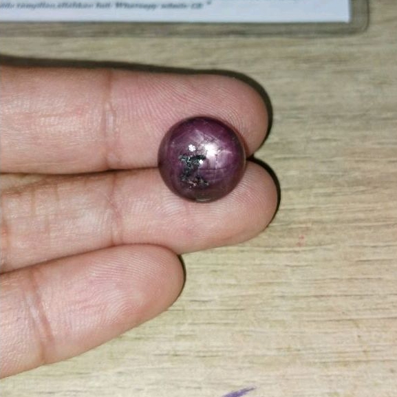 Batu permata natural ruby star + Memo GLI