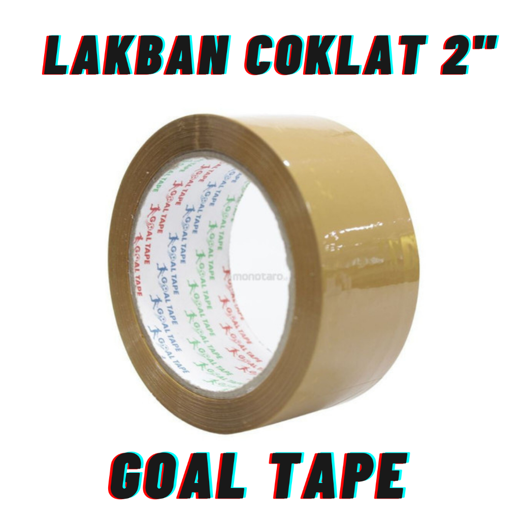 

Lakban Coklat 2 inch 45 mm x 100 yard GOAL TAPE MURAH