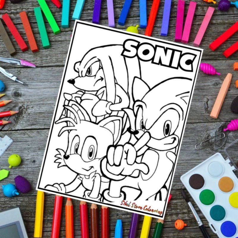 

Kertas Mewarnai Gambar Anak 1 Pack Isi 10 Lembar Gambar Tema Sonic 02