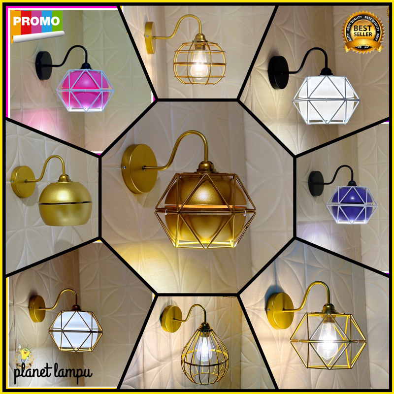 Lampu Tempel Hias Dinding Klasik Vintage Esthetik Cocok untuk Kamar Tidur Ruang Tamu Dapur Ruang Mak