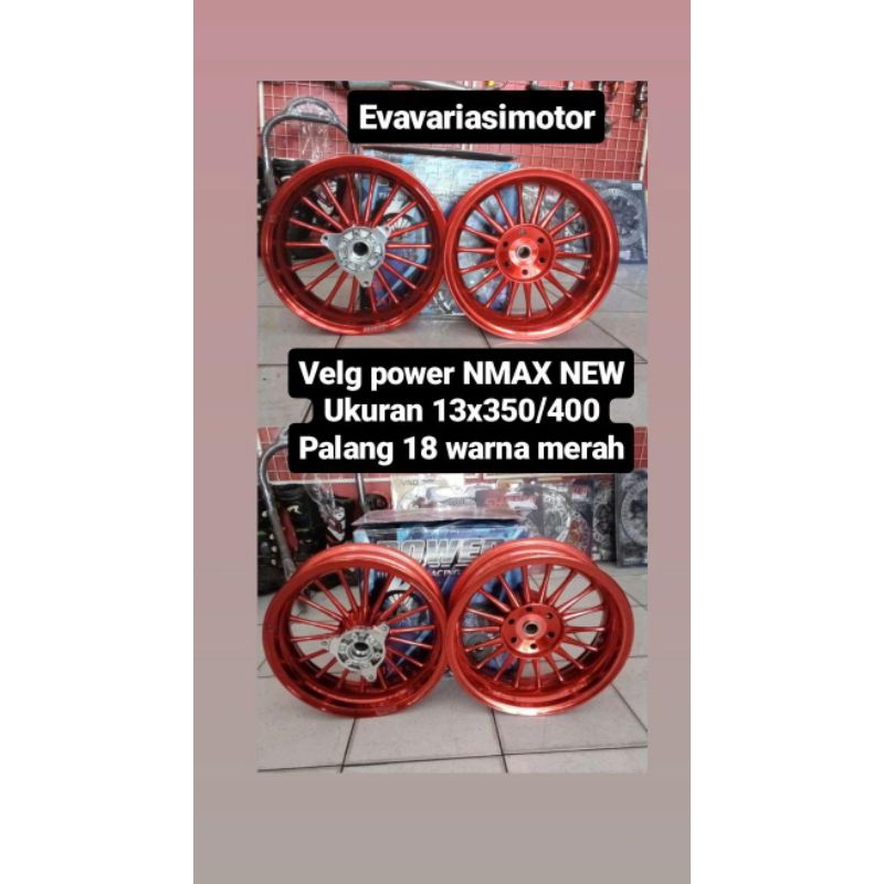 VELG POWER NMAX NEW RED hitam putih nmax old