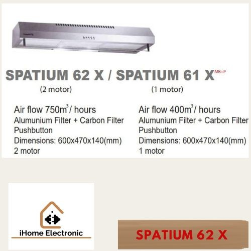 DIAMANTE SPATIUM 62X SLIM HOOD PENGHISAP ASAP KOMPOR