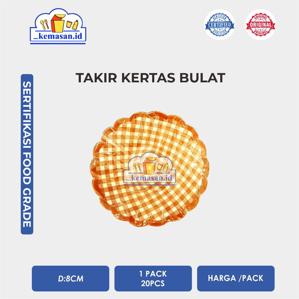 

TAKIR KERTAS BULAT D:8CM 20PCS-TB54