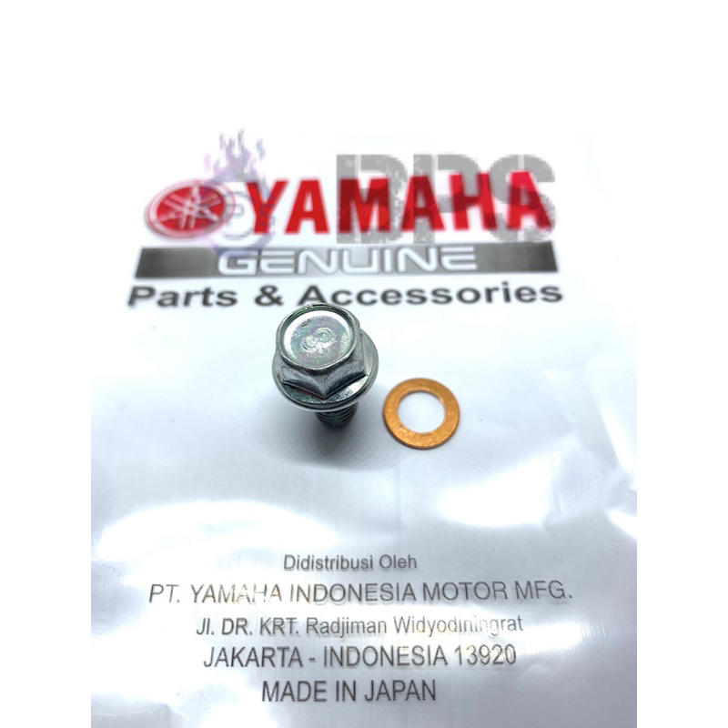 baut ring tembaga kuningan baut pembuangan oli gardan yamaha original baut 12