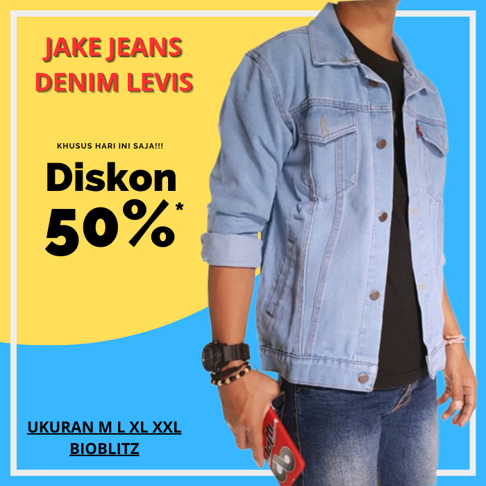 Jaket /Rompi/Mantel/Jeans UBX Denim Levis Orginal Pria/Wanita/laki-laki/Perempuan Bioblitz L XL