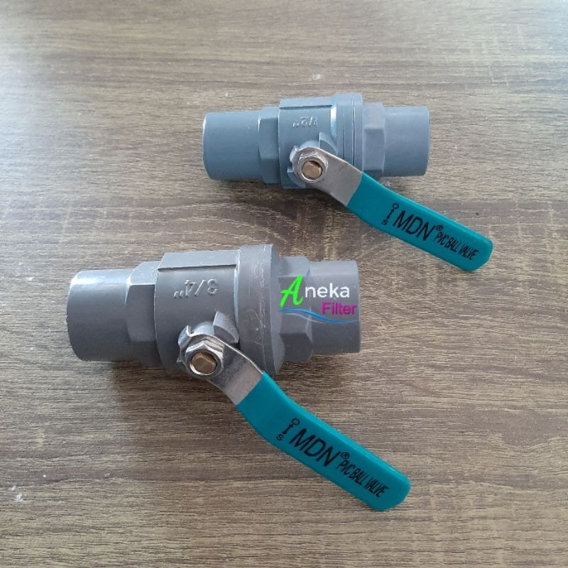 ball valve pvc gagang besi 1/2 stop kran 3/4 mdn