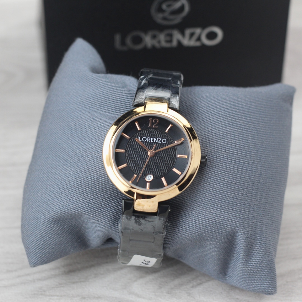 Jam tangan lorenzo 1069L tanggal aktif tali rantai analog original wanita