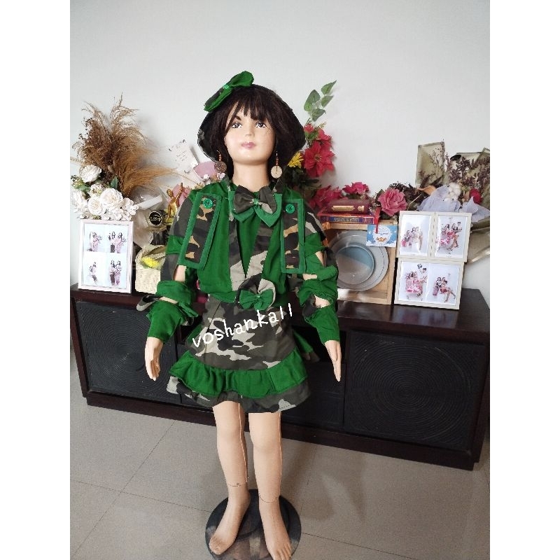 Baju casual army look anak fashion show girly