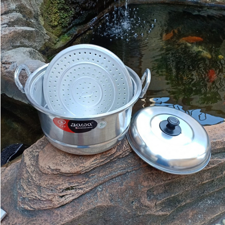 Dandang Panci Kukus Jawa Ukuran 18 20 22 cm / Maspion Langseng Kukusan / Panci Masak Mie Logam Jawa