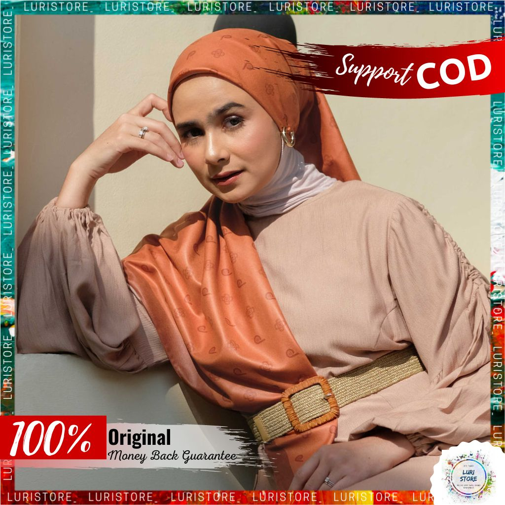 KERUDUNG DEENAY ORI AREULLA BRICK Hijab Jilbab Segi Empat Segiempat Voal Motif Denay Terbaru