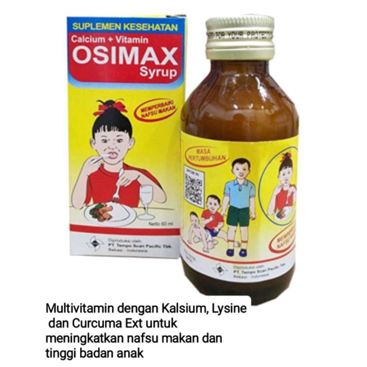 OSIMAX 60 ml Sirup Nafsu Makan Curcuma Lysine Kalsium