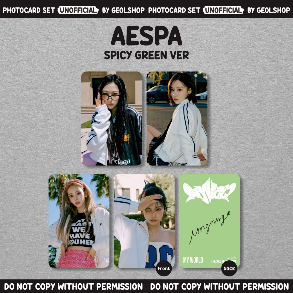 PHOTOCARD UNOFFICIAL AESPA | SPICY | GIRLS