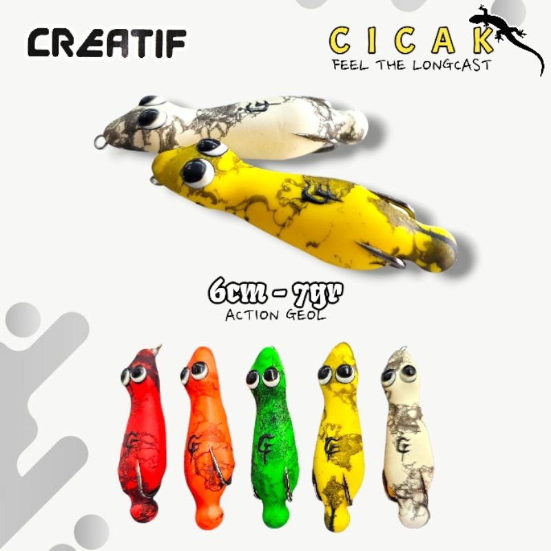 Umpan Casting Gabus / Toman Soft Frog Geol Creatif Cicak