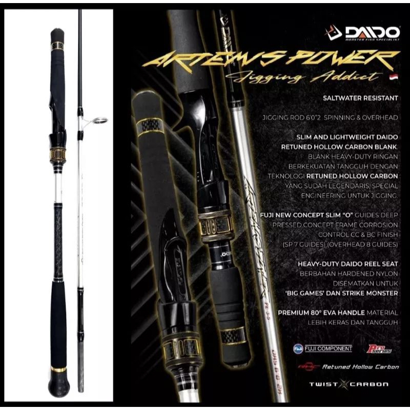 Joran Daido Artemis 602 Fuji Rod Jigging Spinning Carbon Hollow