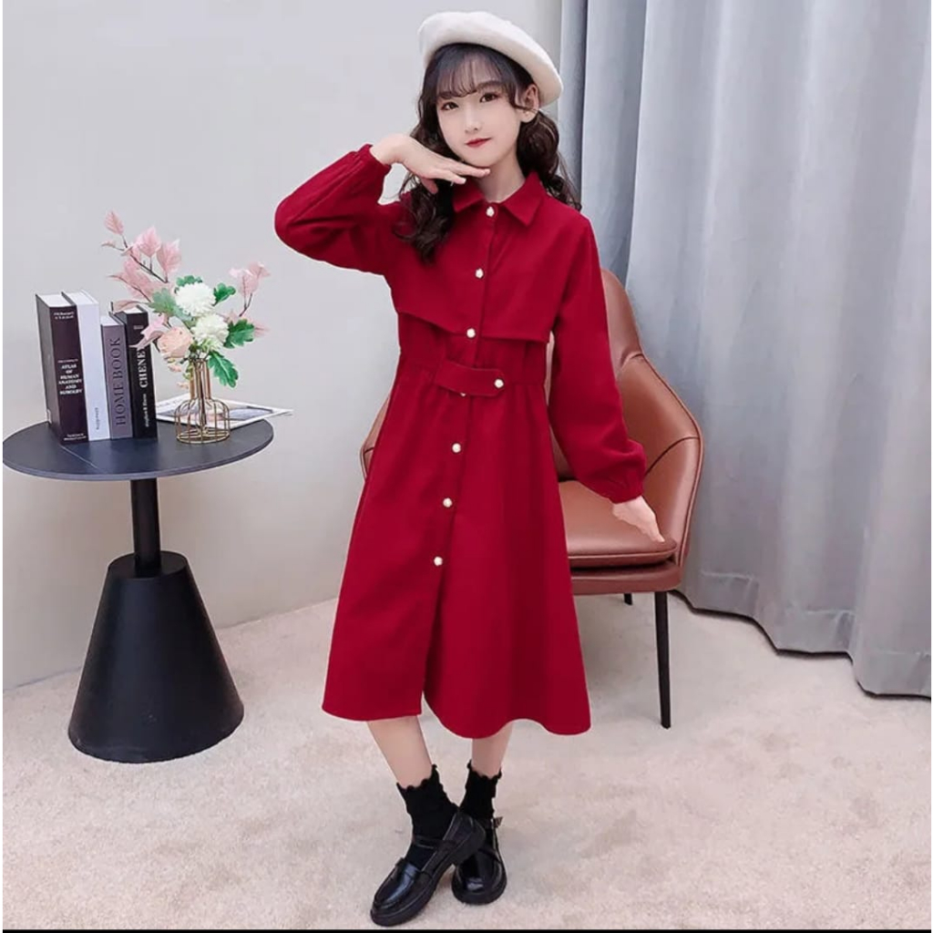 DRESS ANAK KOREA TARISSA/TERBARU/KOREA/BANGKOK/UMUR 7-12 TAHUN