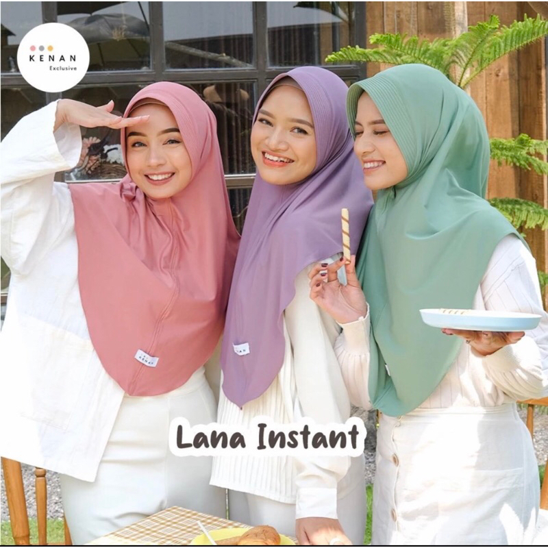 KENAN - HIJAB LANA//HIJAB BERGO INSTAN PET BAHAN JERSEY //BERGO UKURAN L