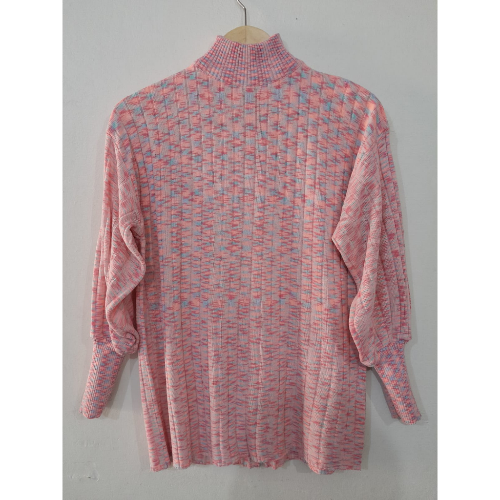 Aera Twist Baju Rajut Wanita Korean Style Blouse Turtleneck Lengan Balon Halus Tebal Premium Realpic