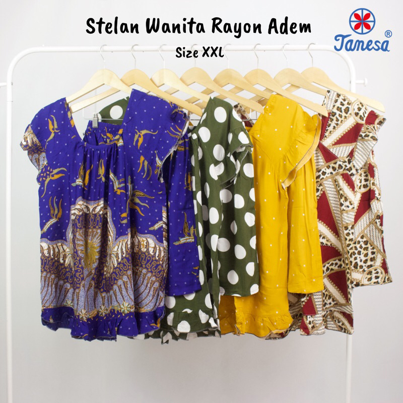 [TANESA] Baju tidur rayon wanita jumbo XXL LD 120 celana pendek