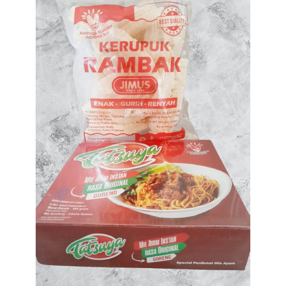 

Paket Hemat Mie Ayam Instant Tatsuya dan Kerupuk Rambak