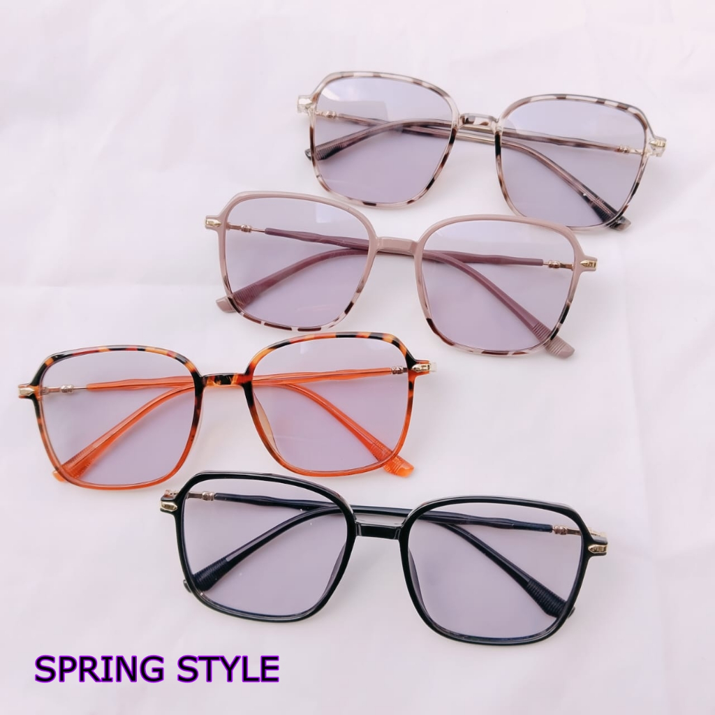 SPRING STYLE - KACAMATA PHOTOCROMIC BERUBAH WARNA TERBARU BENTUK KOTAK VIRAL KEKINIAN KOREAN STYLE