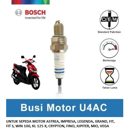 100 % ORIGINAL BOSCH BUSI SEPEDA MOTOR IMPRESSA, LEGENDA, WIN, FIT, REVO 110, MIO, VEGA R MERK BOSCH