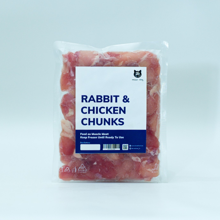 Rabbit & Chicken Chunks - Ali Cat Food - Raw Food - Makanan Kucing