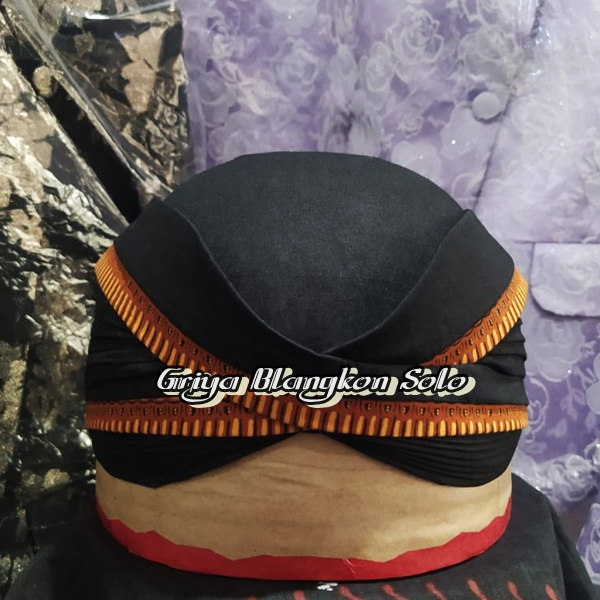 Blangkon Solo Perbawan Hitam Coklat Komodon