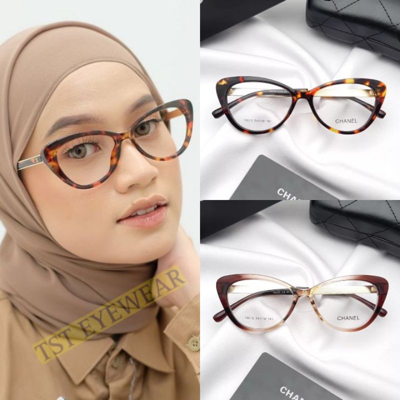 FRAME KACAMATA PAKET LENSA ANTIRADIASI FASHION WANITA | KACAMATA CATEYE MINUS - KACAMATA 19070