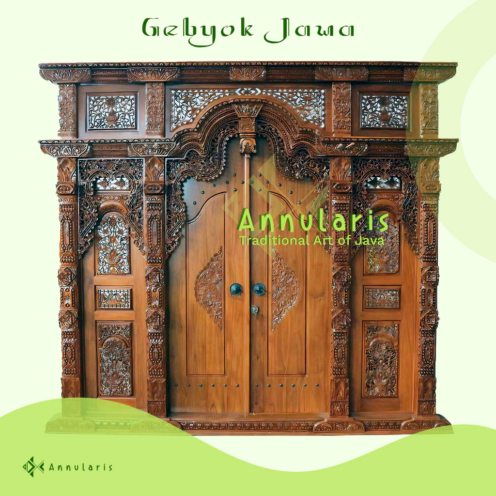 Gebyok Jawa Ukir Ukuran 2,5 Meter, Mentahan, Bahan Full Jati