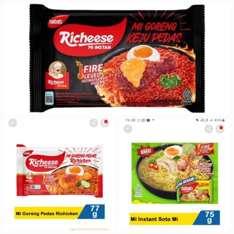 

nabati richeese mie instant bundle 6pcs