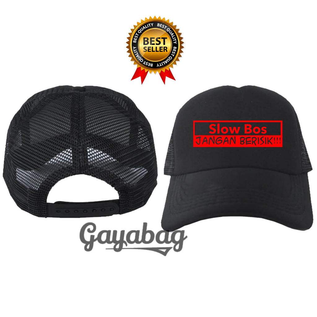 Topi trucker topi jaring unisex sloww boss jangan berisik best seller ready semua warna