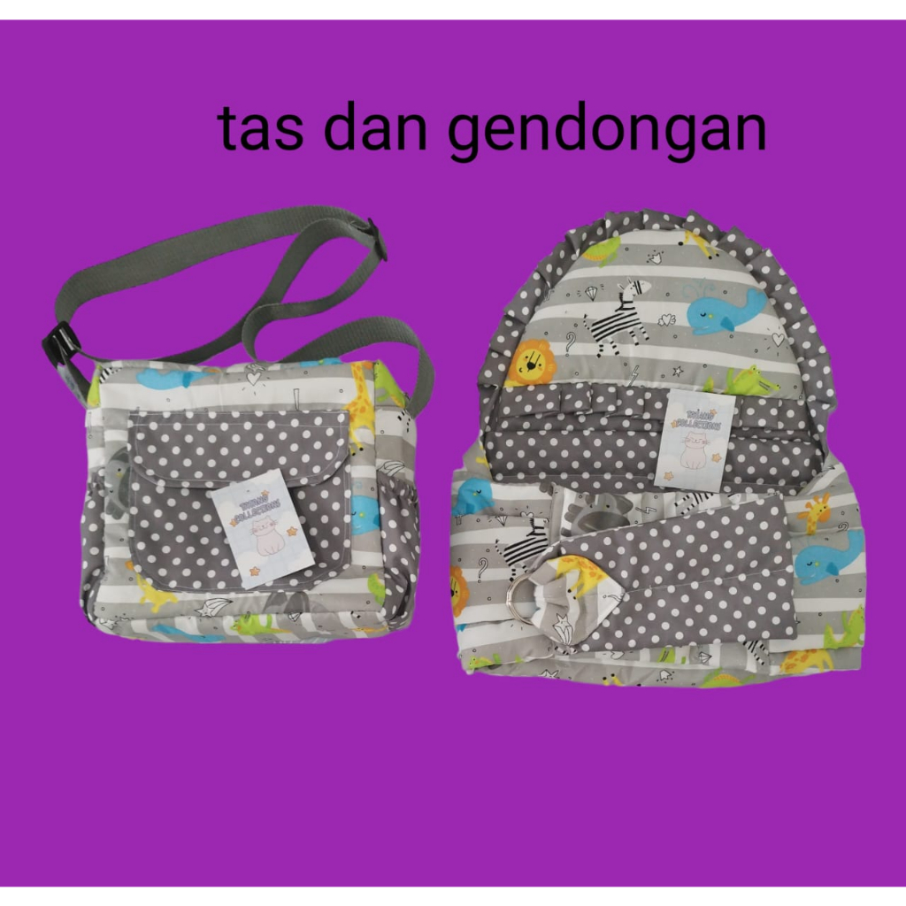 gendongan dan tas perlengkapan bayi 2in1 karakter ter baru