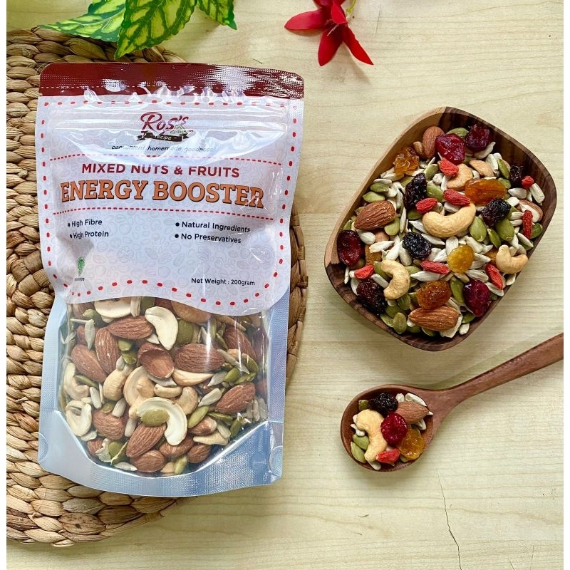 

Ros's recipe Mixed Nuts& Fruits Energy Booster 200g