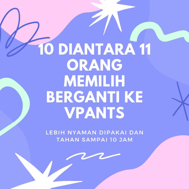 Pembalut Kain Vpants Smart women Menspad Pembalut kain Cuci Ulang Azza Murah Day Night / Menstrual C