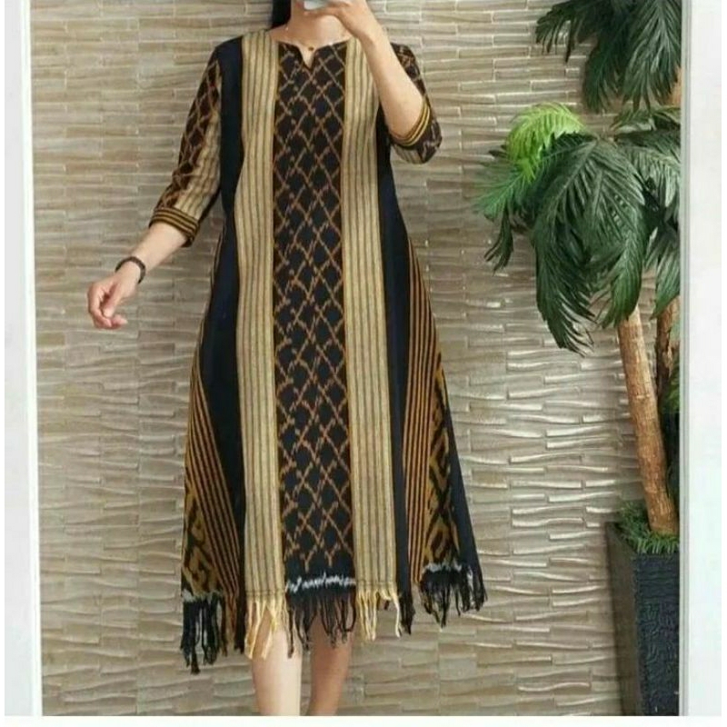 Tunik Tenun - Tunik Tenun Rumbai - Baju Tenun