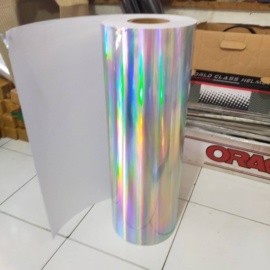 Sticker Stiker Skotlet Vinyl Hologram Laser Chrome Bunglon 50cm x 60cm