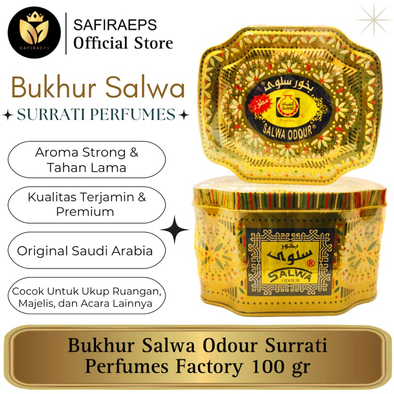 Bukhur Salwa Odour - Bukhur Salwa Kaleng - Bukhur Salwa Odour Surrati Perfumes Factory 100 gr