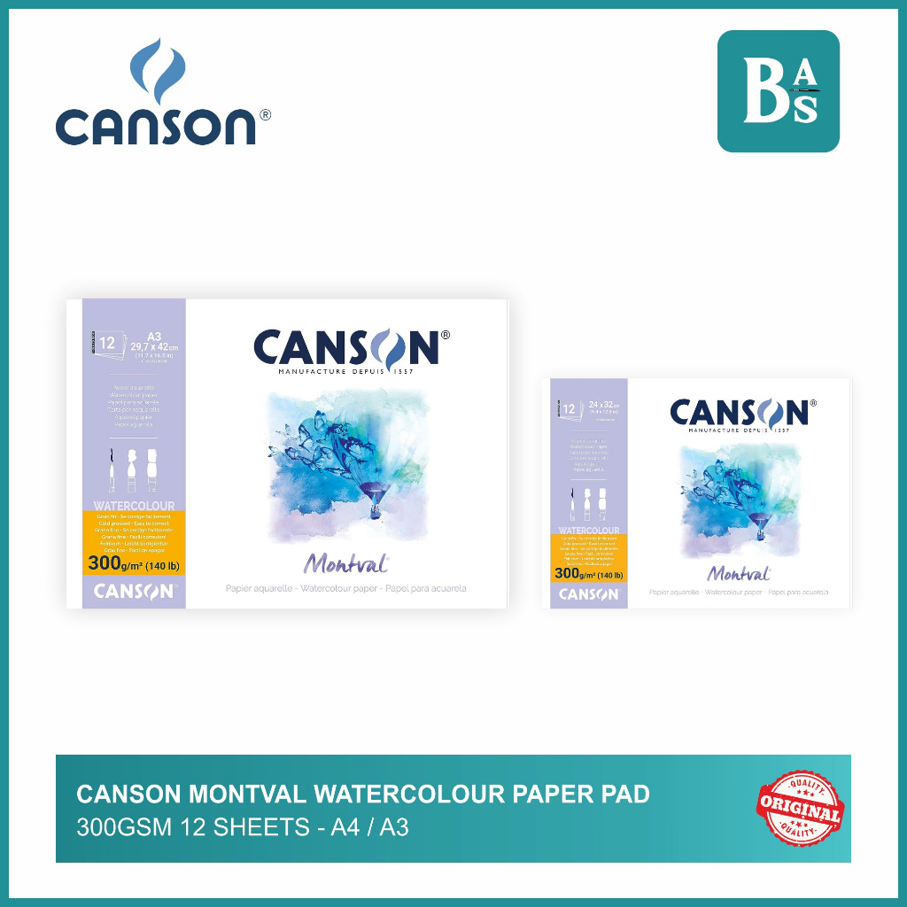 

Canson - Montval Watercolor Paper Pad 300gsm - Kertas Cat Air - Bali Artemedia