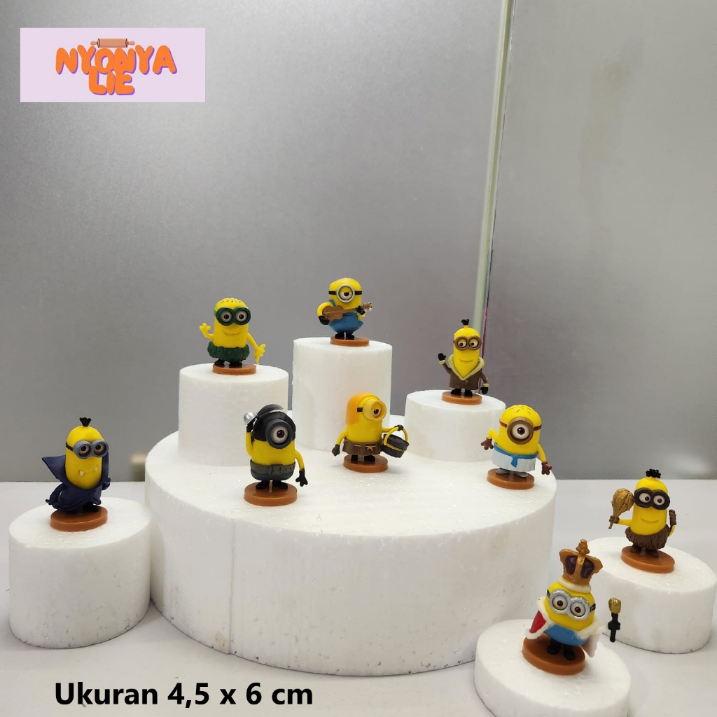 CCA68 Topper Figur Miniatur Boneka Minions Dekorasi Kue Pesta Ultah