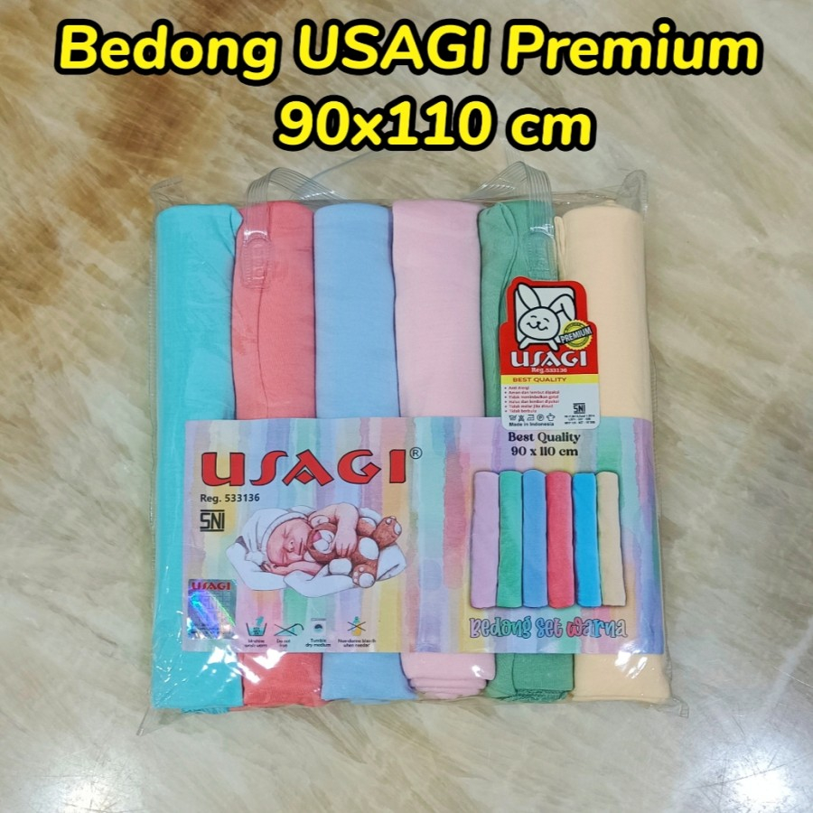 3 PCS BEDONG BAYI USAGI WARNA LEMBUT