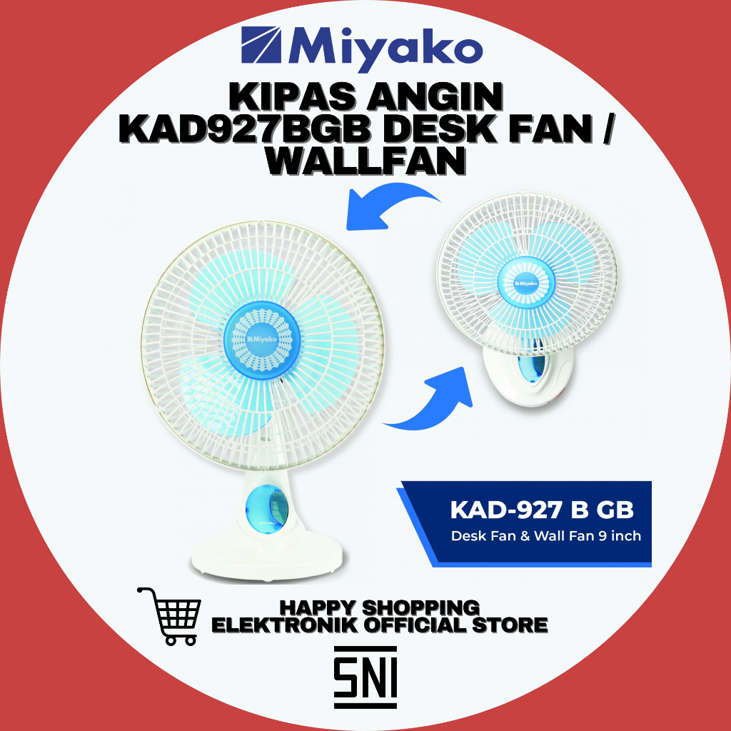 Miyako kipas angin KAD927BGB Kipas angin Desk Fan /KAD-927B GB/KAD-927BGB/KAD 927 B/KAD 927BGB/KAD 9