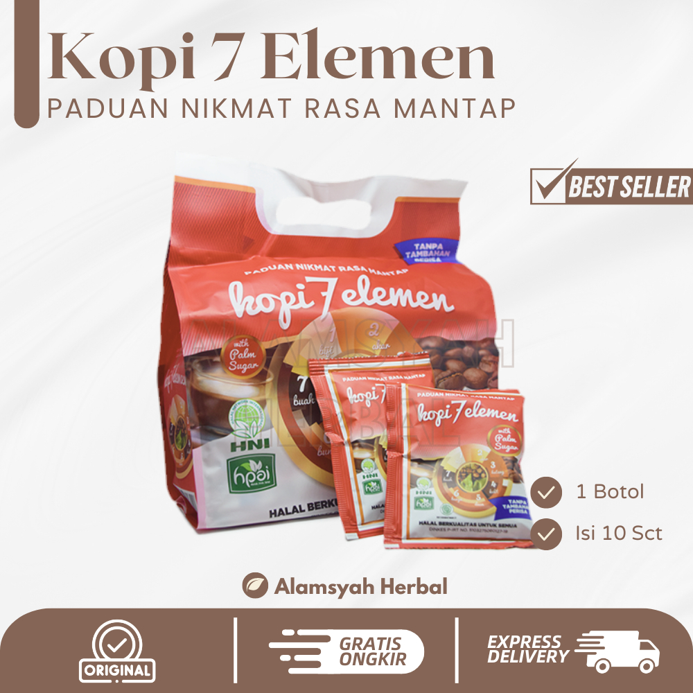 

Kopi 7 Element | Kopi 7 Element HNI HPAI Herbal Coffee Sevel Tujuh Elemen_1 Pack isi 10 Sachet