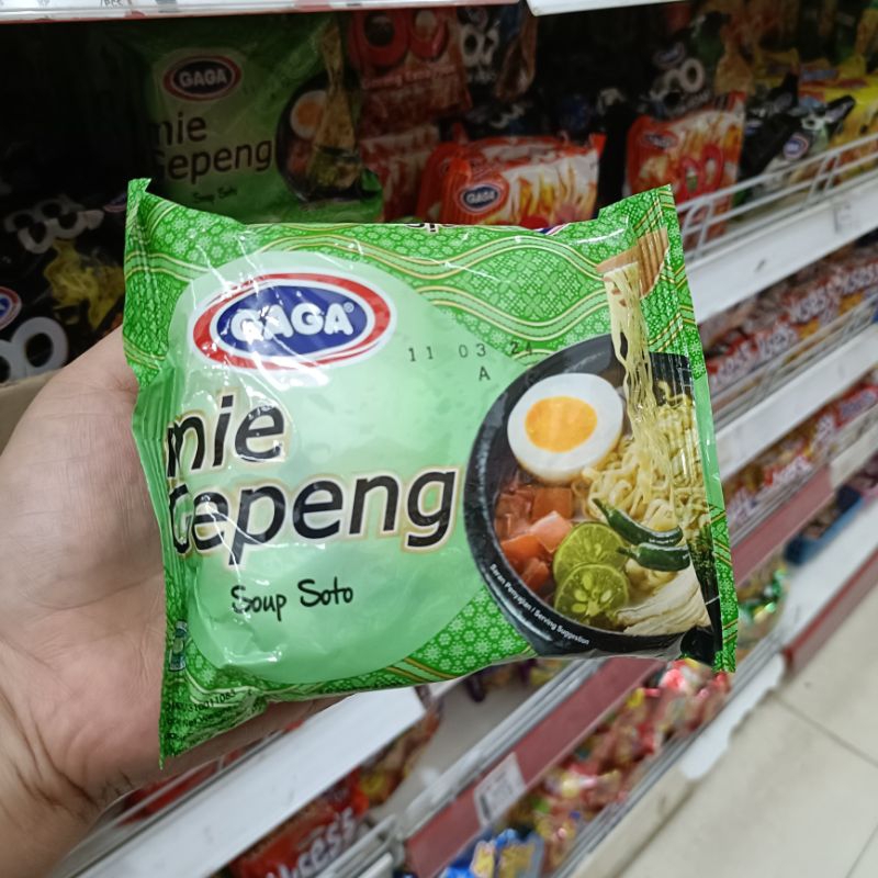 Gaga MIE GEPENG kuah Soup Soto 10pcs #67g