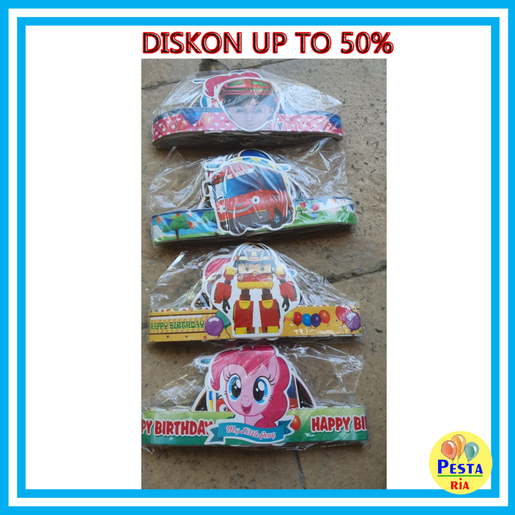 Murah Diskon 50% TOPI ULTAH KERUCUT, TOPI ULTAH KERUCUT KARAKTER, TOPI ULANG TAHUN, TOPI KERUCUT KAR